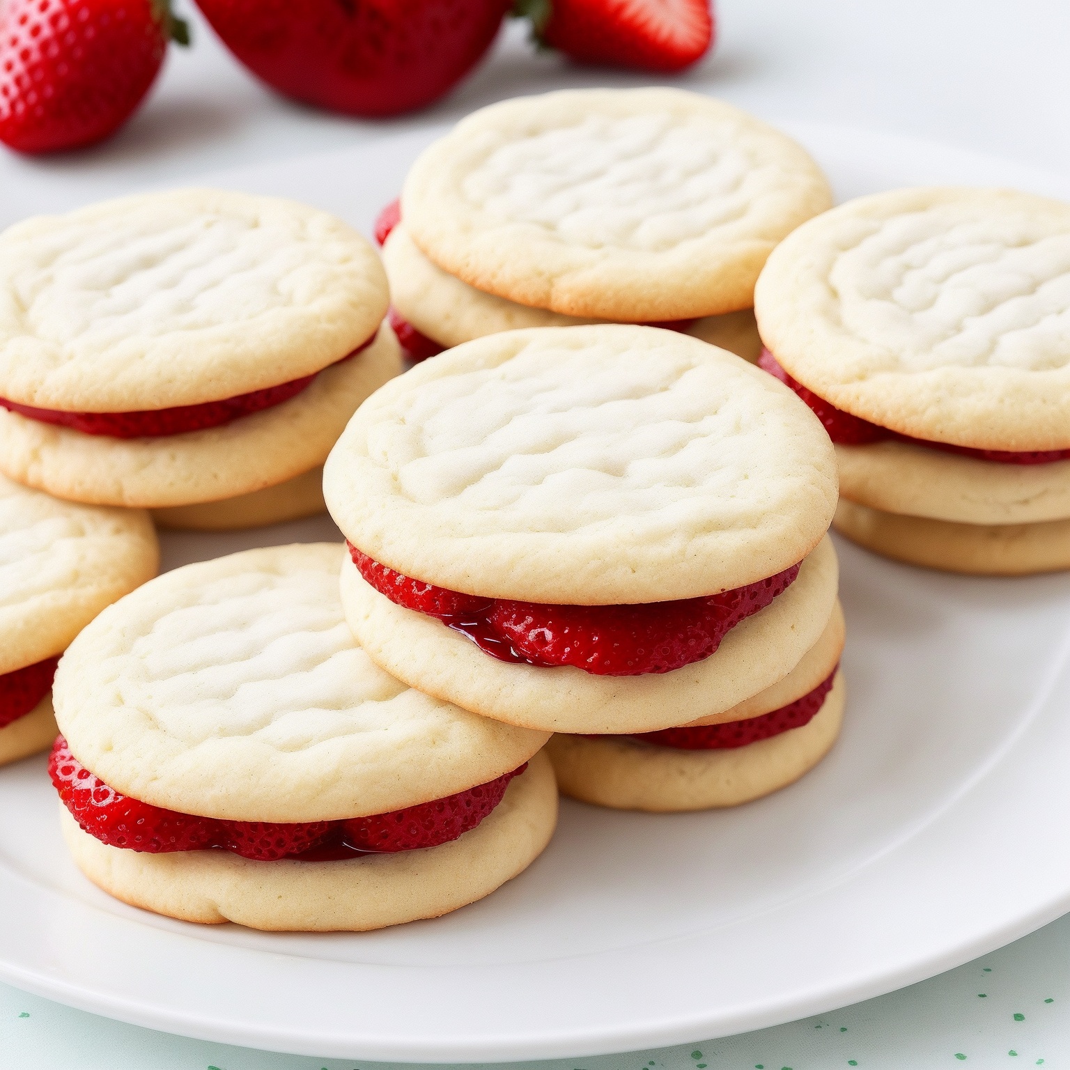 Vanilla Rêve Cookies with Strawberry Compote
